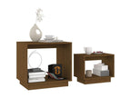Nesting coffee tables, 2 pieces, Honey brown, Solid pine wood HDMR39491