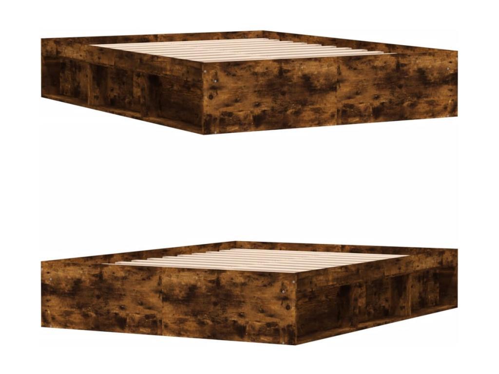 Smoked oak bed frame 140x200 cm UAQM15487