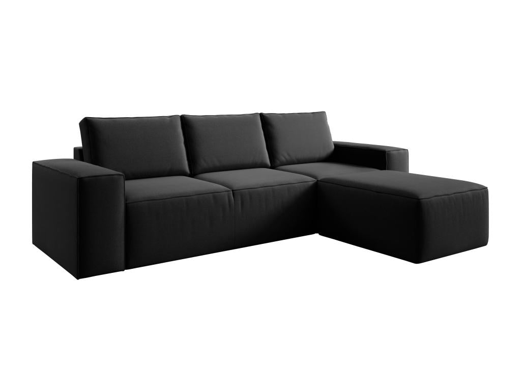 Dekonao 302cm CLMD34289 Modern Convertible Right-Hand Corner Sofa in Black Fabric