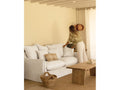 3/4 seater sofa in cotton and linen with removable cover, white color LYCA24186