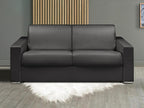 3-seater express convertible sofa in black faux leather - 140 cm sleeping area - 14 cm mattress Nobellea EQDQ20433