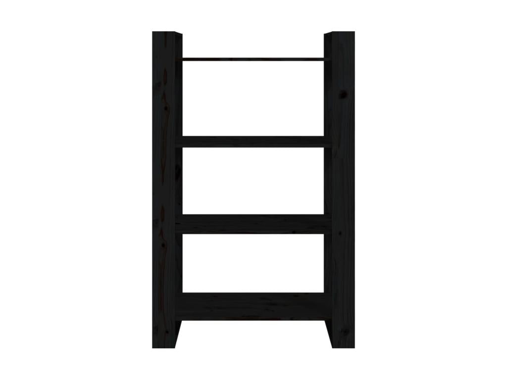 Black Room Divider/Bookcase 80x35x125 Solid Pine SUYP19943