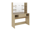 Makeup table with LED lighting, 100x40x135 cm, MDF Oak finish, CDSY46709