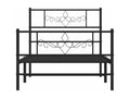 Metal bed frame with headboard and footboard, black, 75x190 cm, WLYK99714