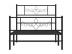 Metal bed frame with headboard and footboard, black, 75x190 cm, WLYK99714