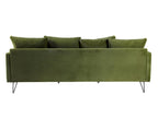 Nobellea - 4-seater velvet sofa with black hairpin legs - Olive green BHVZ72735