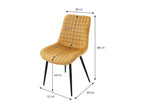 Set of 4 upholstered kitchen/dining chairs in mustard yellow velvet RJQY22611