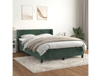 Upholstered bed base and mattress, dark green, 140x190cm, velvet, IAJO01536