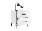 2-piece bedside tables, glossy white, 40x35x47.5 cm, ETGJ73383