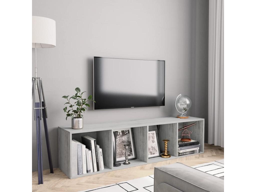 Concrete Grey Bookcase/TV Unit 143x30x36 cm XXQT06042