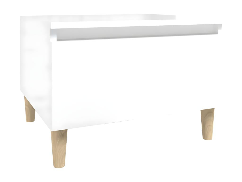 Glossy White Side Table 50x46x35 Engineered Wood NQMD89784