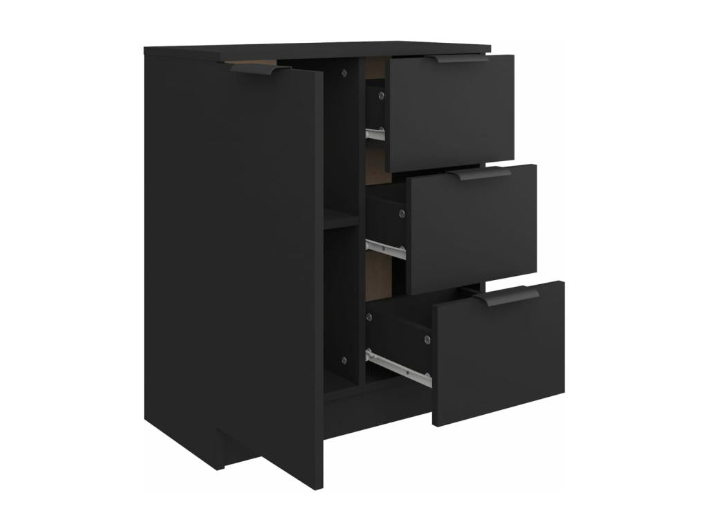 Black sideboard 60x30x70 cm engineered wood MFNM66096