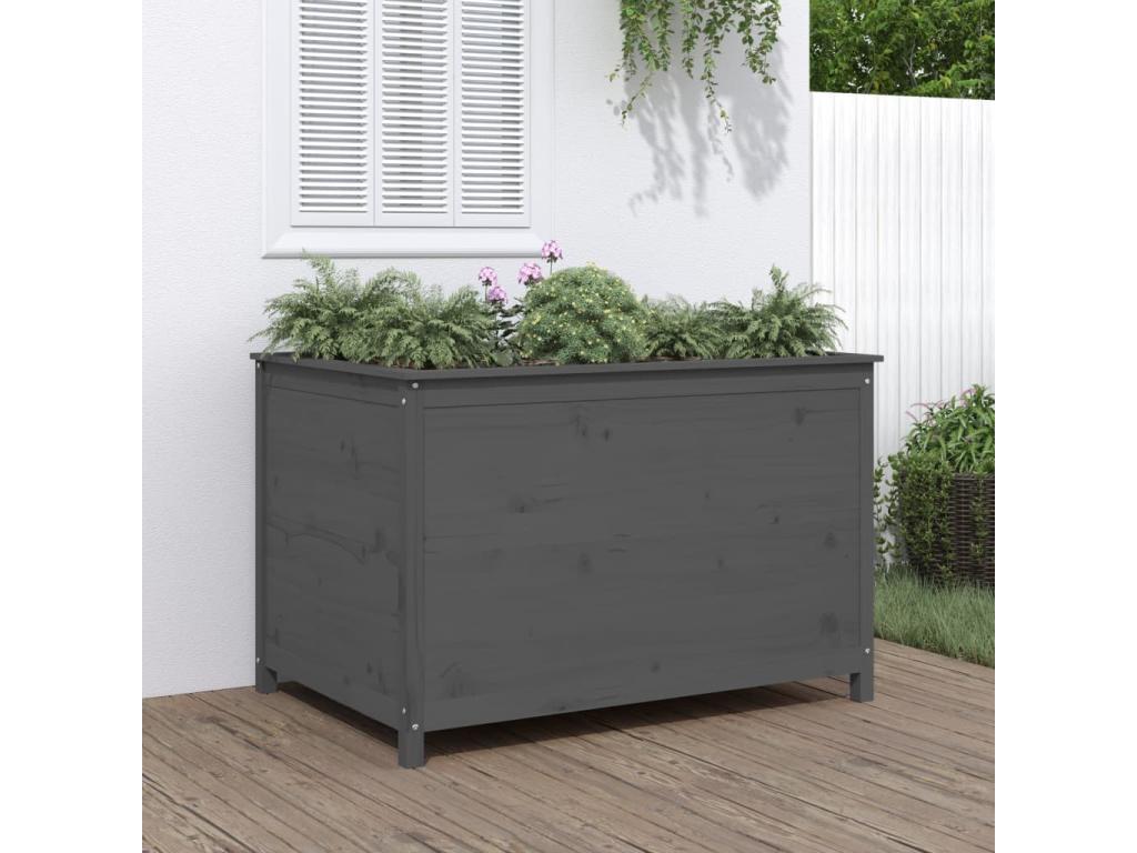 Raised garden bed, grey, 119.5x82.5x78 cm, solid pine wood, DZHD62471