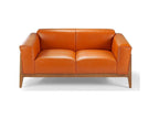 Nobellea 3-seater sofa in walnut wood and leather - Color Nobellea 72 Dark Grey WJVD71027