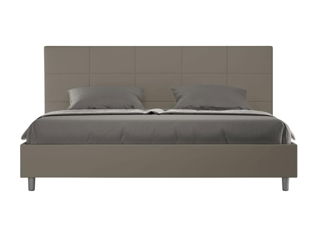 Dekonao size bed without slatted base, upholstered, 180x200 cm, cappuccino faux leather, Dekonao YZJY51839