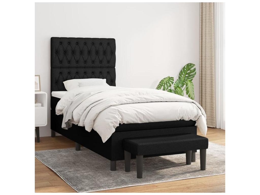 Nobellea bed base with black 90x200 mattress, fabric ZUBS13015