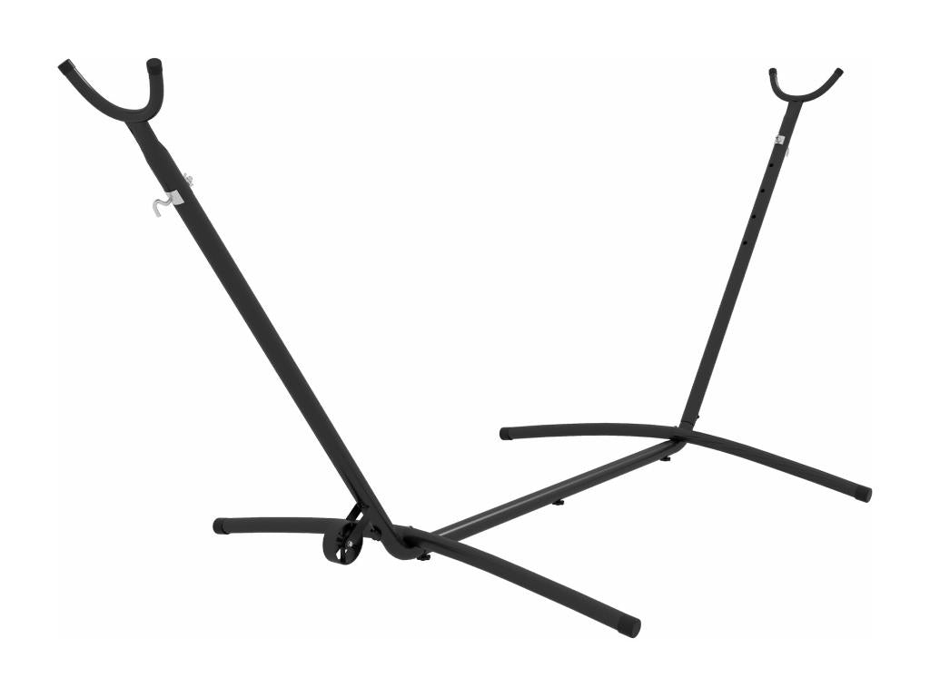 Epoxy-coated steel hammock stand, adjustable height (6 levels), dimensions: 290L x 120W x 115H cm, black, NBEZ22305