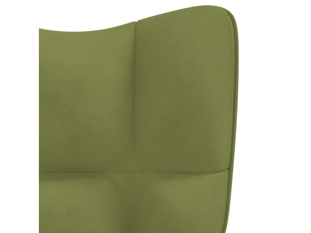 Light Green Velvet Relaxing Armchair ECJW77579