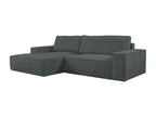 Dekonao DYAK49528 Left-hand corner convertible sofa in anthracite grey corduroy