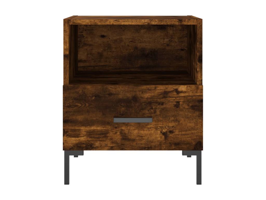 2-piece bedside tables, smoked oak, 40x35x47.5 cm, engineered wood, KFZX00585