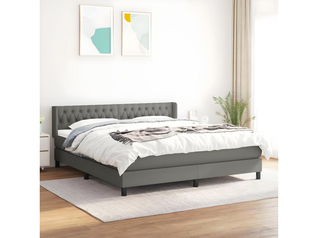 Dekonao bed base with mattress, Dark Grey 180x200 Fabric OEFJ29277