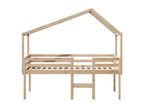 High bed with roof 75x190 cm solid pine wood WXZL19394