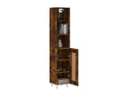 Tall sideboard, smoked oak, 34.5x34x180 cm, engineered wood, SLQS29667