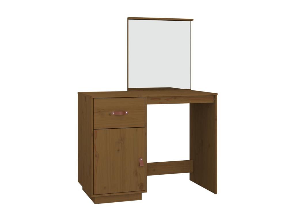 Dressing table, honey brown, 95x50x134 cm, solid pine wood, BWIQ40486
