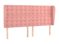 Headboard with wings, Pink, 163x23x118/128 cm, Velvet, TBDX95633