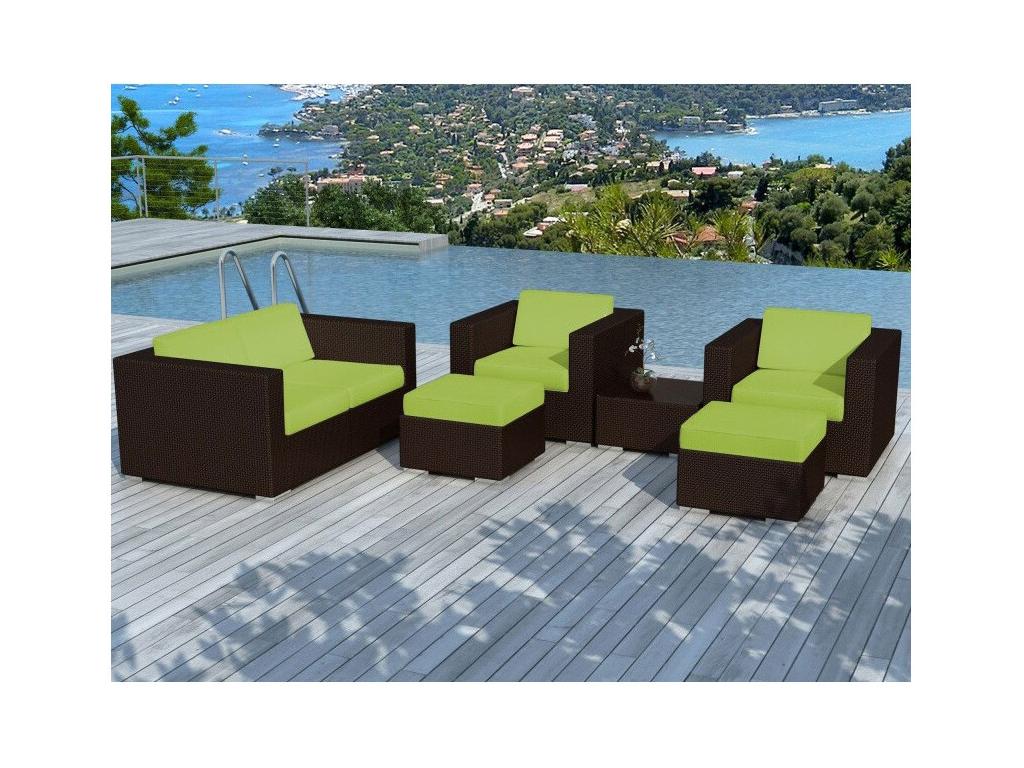 Nobellea 82cm Green/Brown Wicker Resin Garden Furniture Set KPXX51646