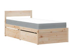 Bed with drawers and mattress 100x200 cm solid pine wood MOPM15020