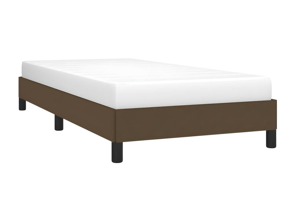 Dark brown bed frame without mattress, 90x190 cm, fabric RBMN30689