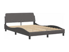 Bed with grey mattress 140x200 cm faux leather QJAT91962