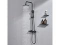 Nobellea Black Thermostatic Shower Column with 38°C Thermostatic Mixer, Height Adjustable Shower Column, 3-Jet Hand Shower/Head Shower Head, ONGL14959
