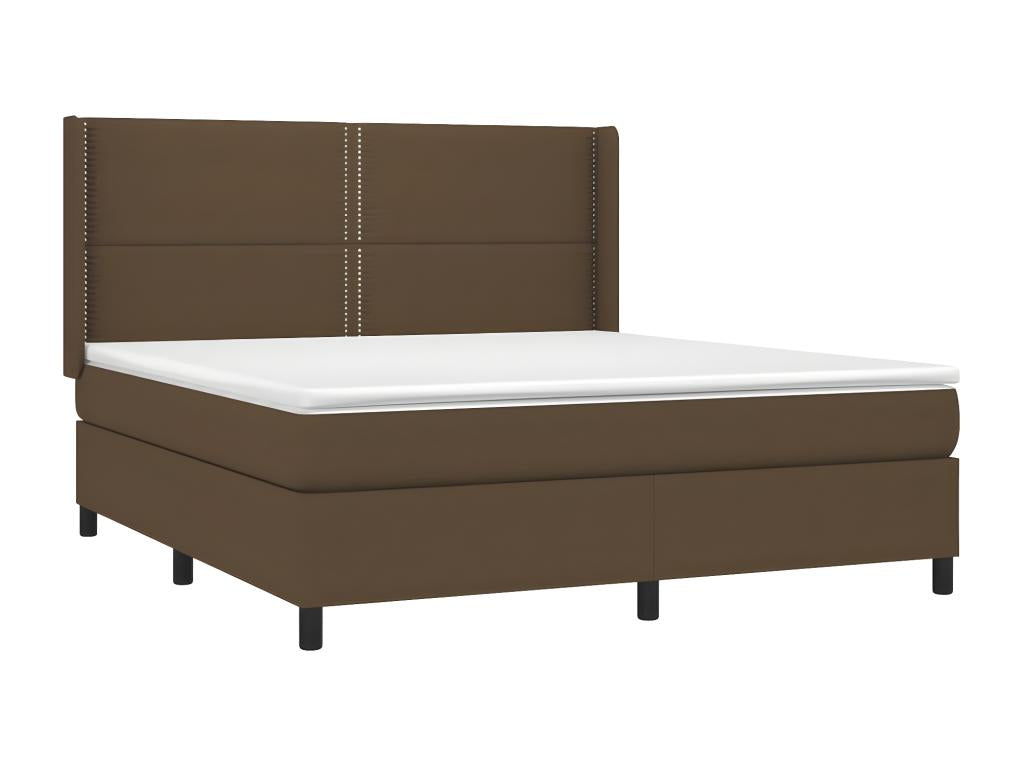 Upholstered bed base with mattress, dark brown, 160x200 cm, GGTB36559