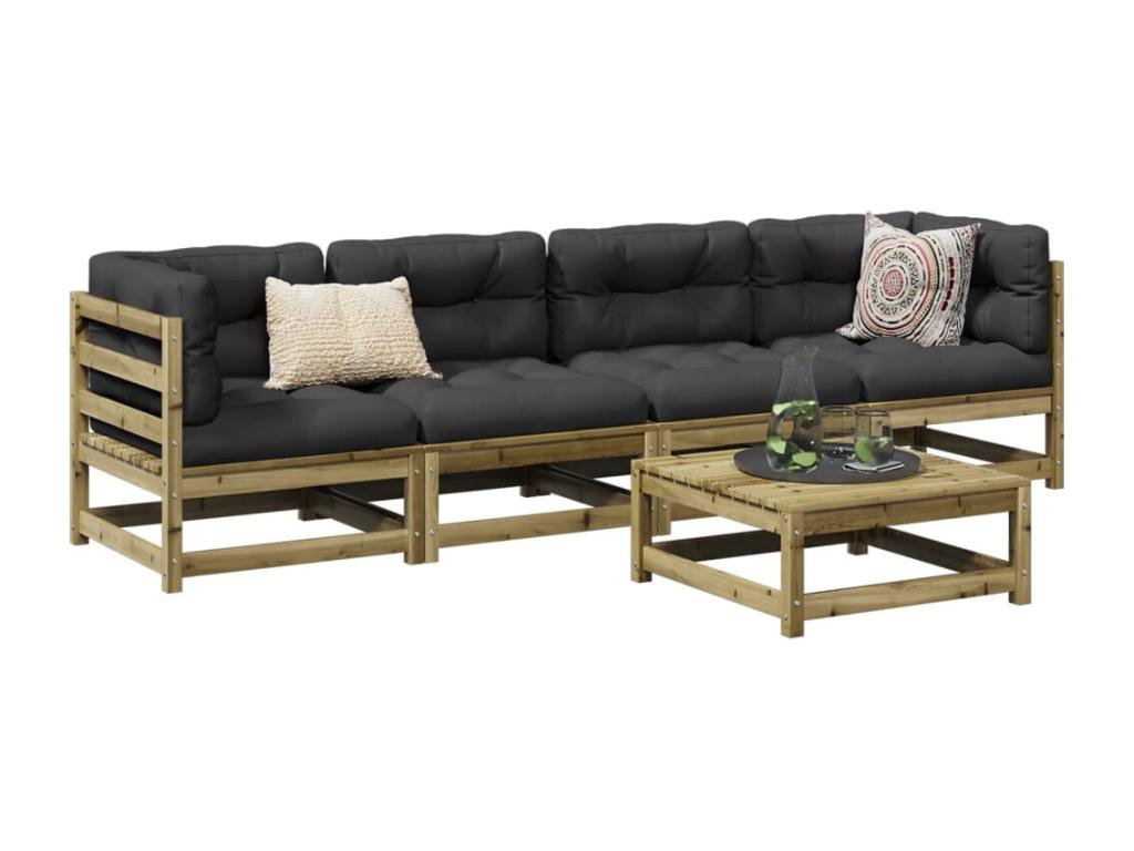 5-piece garden furniture set, impregnated pine wood CYXZ35386