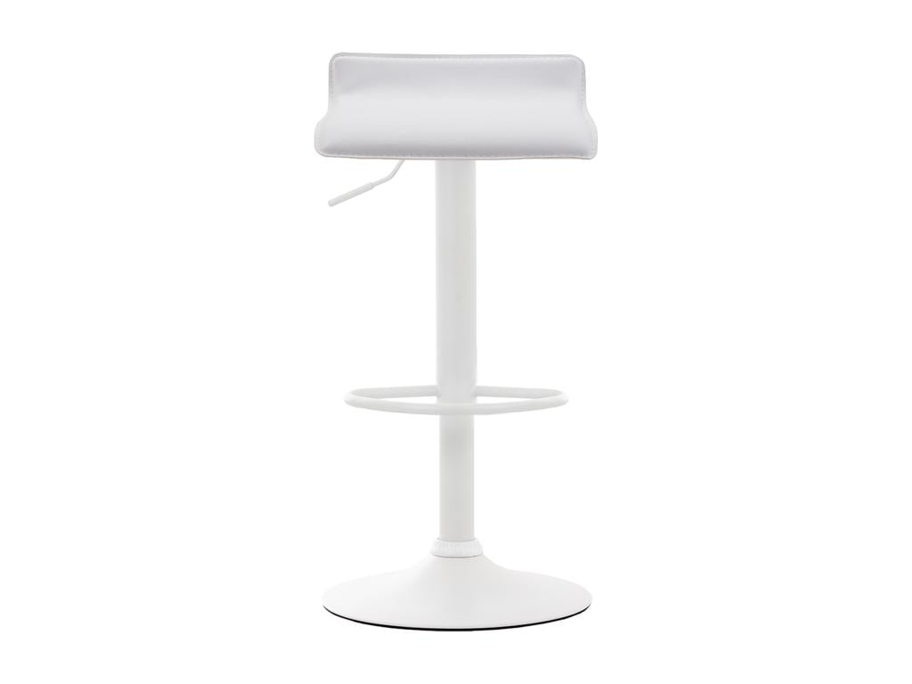 Set of 2 Bar Stools - Faux Leather / Metal - White - Dyn V2 PIOK86597