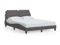 Grey faux leather bed frame without mattress, 140x190 cm, FRRU61476