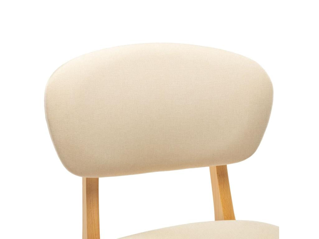 Dekonao light beige fabric and solid beech wood bar stools - Set of 2 MEGC50021
