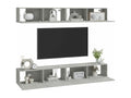 4-piece wall-mounted TV unit, concrete grey, 100x30x30 cm KKWN83725