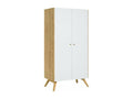 2-door wardrobe with hanging space and 7 shelves, W101 cm - NATURE OAXI49327