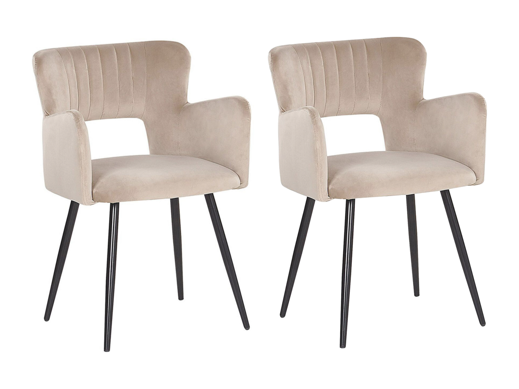 Set of 2 Boisona Velvet Dining Chairs Boisona PZOQ56615