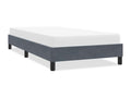 Bed frame without mattress, dark grey, 80x220 cm, velvet, YFLF70802