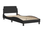 Bed with black mattress 90x190 cm velvet PEJH58842