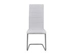 Cantilever dining chairs, set of 6, white faux leather, HEWW43203