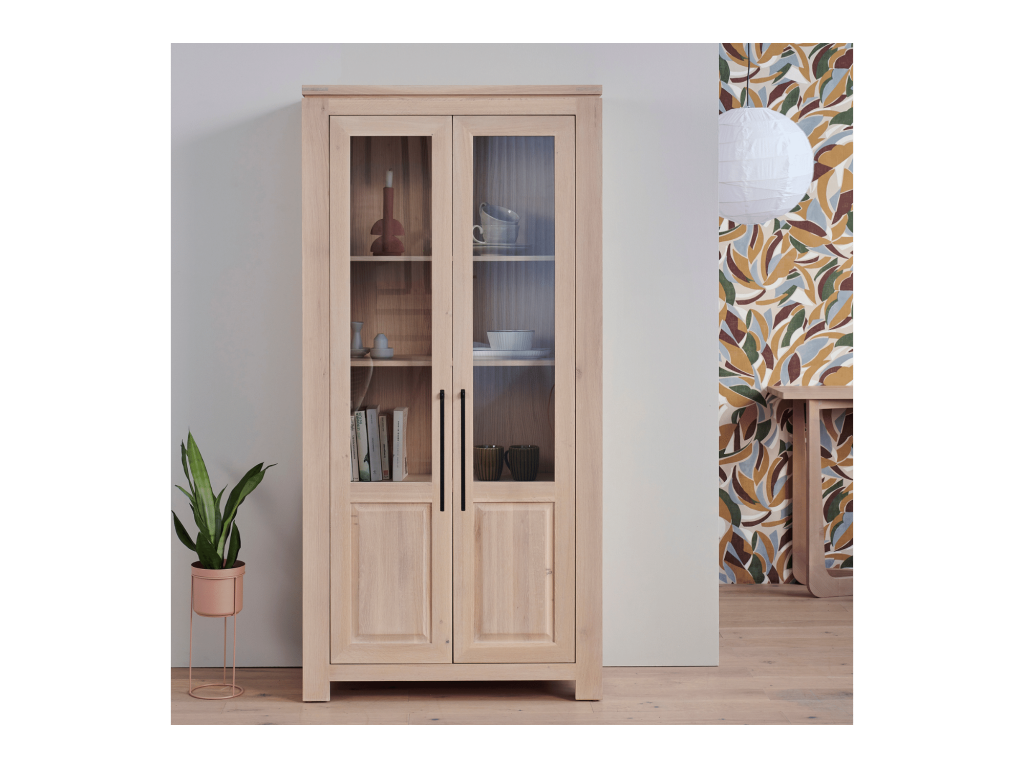 Modern display cabinet in bleached oak - Nobellea QSMO16178