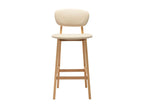 Dekonao light beige fabric and solid beech wood bar stools - Set of 2 MEGC50021
