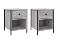 Dekonao 2-piece bedside tables, grey, 40x42x50cm, engineered wood, NNMM42939