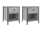 Dekonao 2-piece bedside tables, grey, 40x42x50cm, engineered wood, NNMM42939