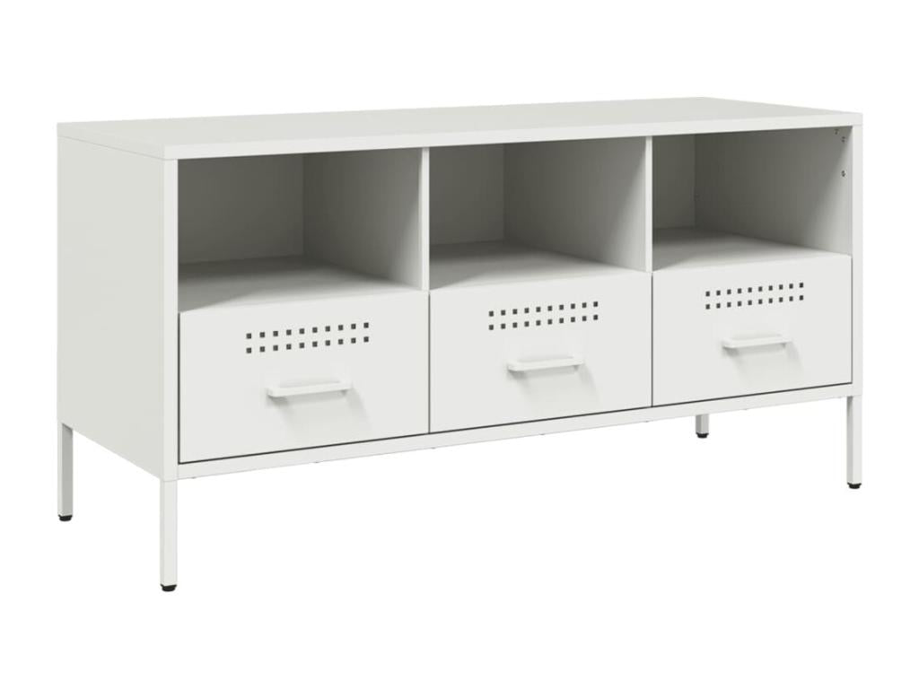 White TV stand 100.5x39x50.5 cm cold-rolled steel TWON07874